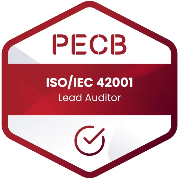 PECB ISO 42001 LA certification badge